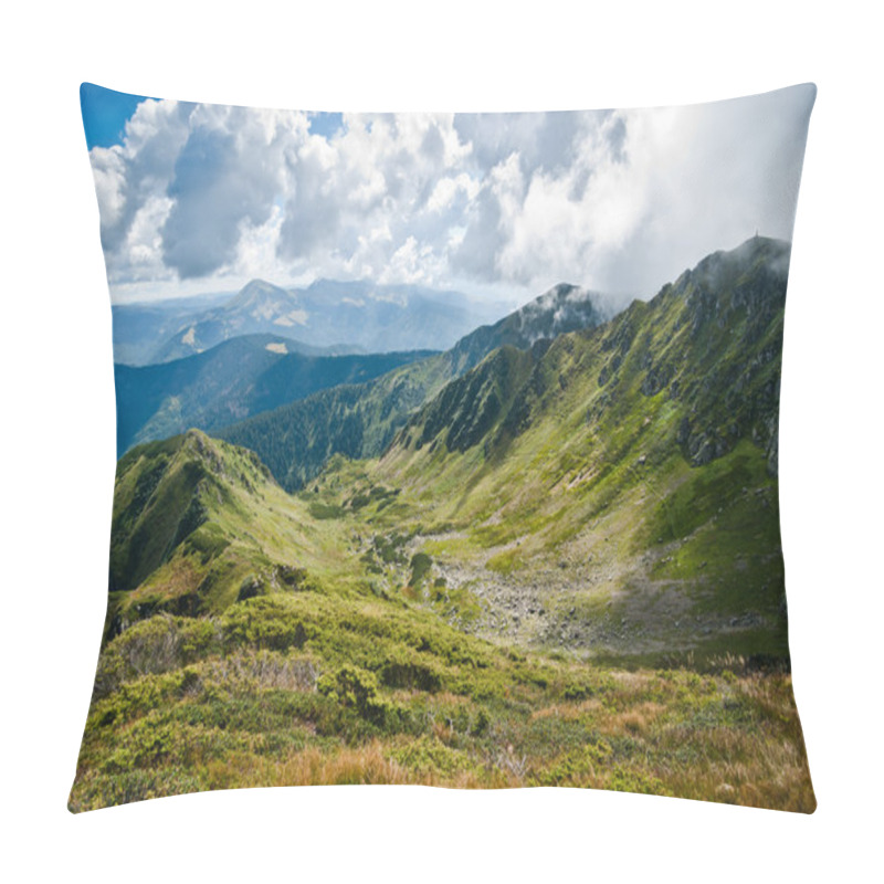 Personality  Mountains: Carpathians On The Border Of Ukraine And Romania Pillow Covers