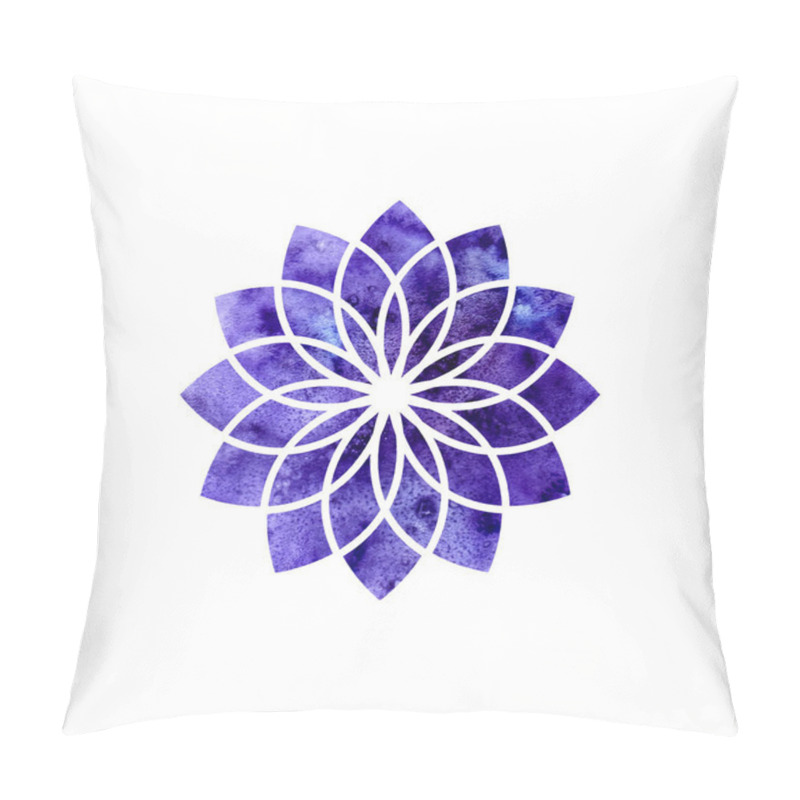 Personality  Sahasrara Chakra. Sacred Geometry. One Of The Energy Centers In The Human Body. The Object For Design Intended For Yoga. Vector Illustration. Pillow Covers