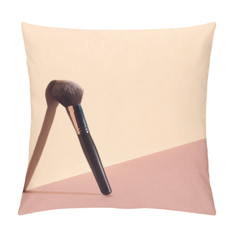 Personality  Plush Makeup Brush On Beige Background Pillow Covers