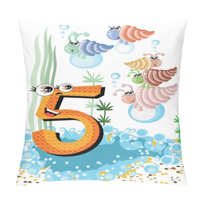 Personality  Sea Animals And Numbers Series For Kids ,5,shells Pillow Covers