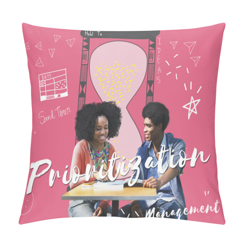 Personality  Couple Sitting At Wooden Table  Pillow Covers