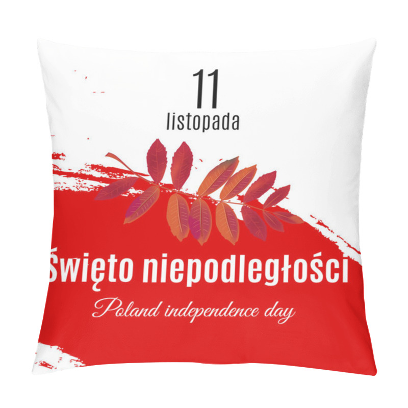 Personality  Grunge Poland Flag And Mountain Ash Leaf Placard Pillow Covers