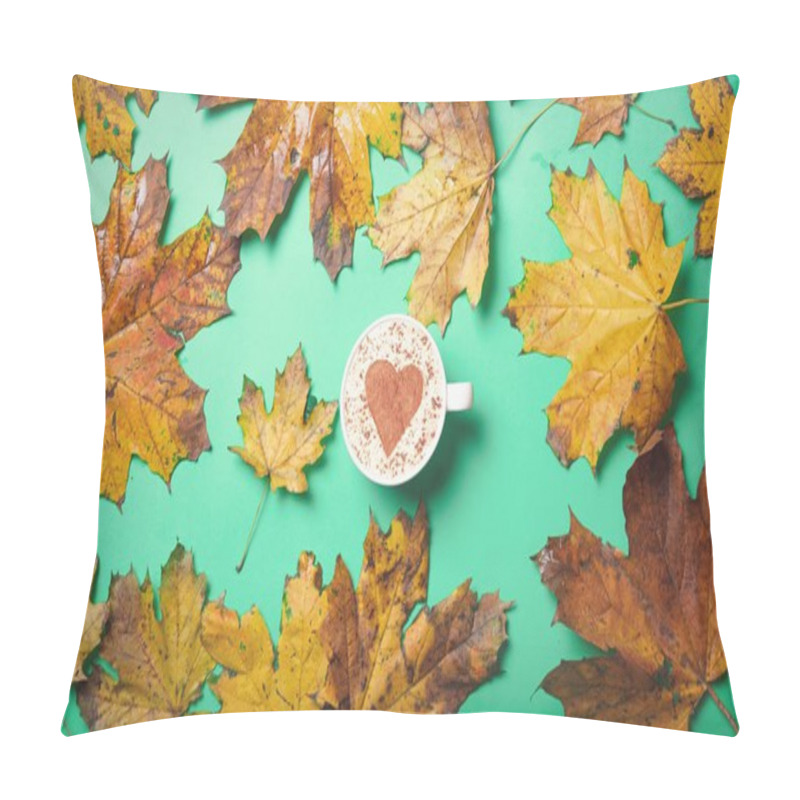 Personality  Maple Leaves And Cup Of Coffee  Pillow Covers