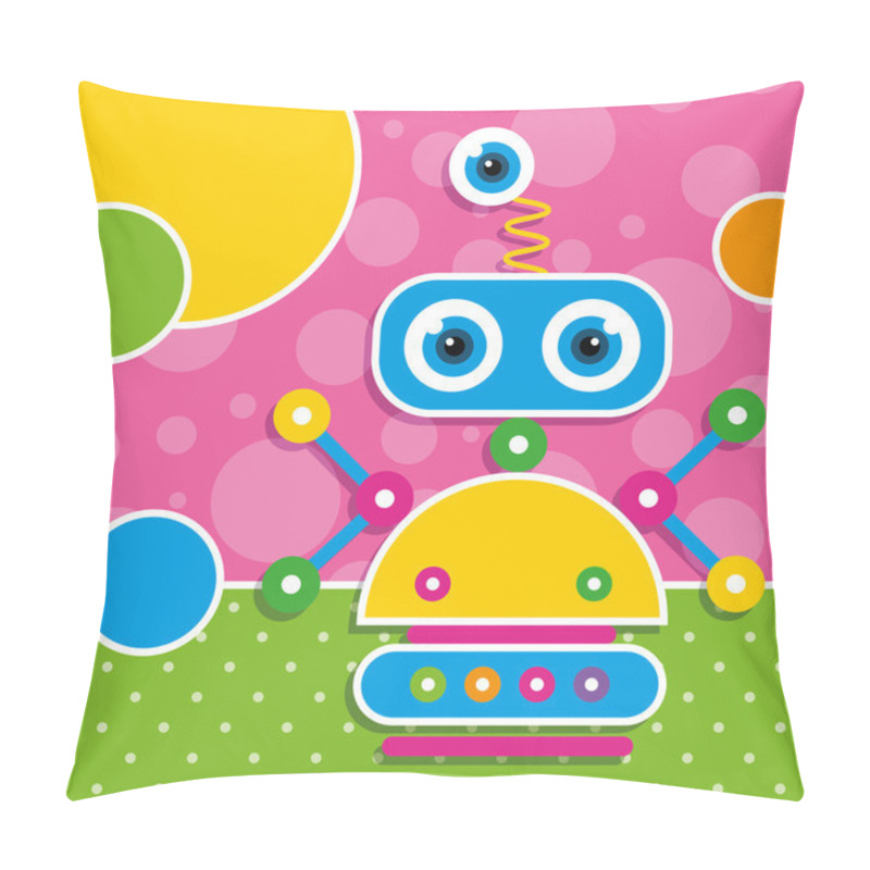 Personality  Cute Robot Greeting Card Pillow Covers