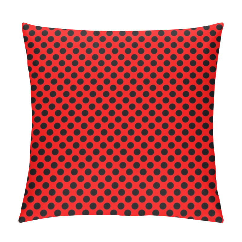 Personality  Tile Vector Pattern With Black Polka Dots On Red Background Pillow Covers