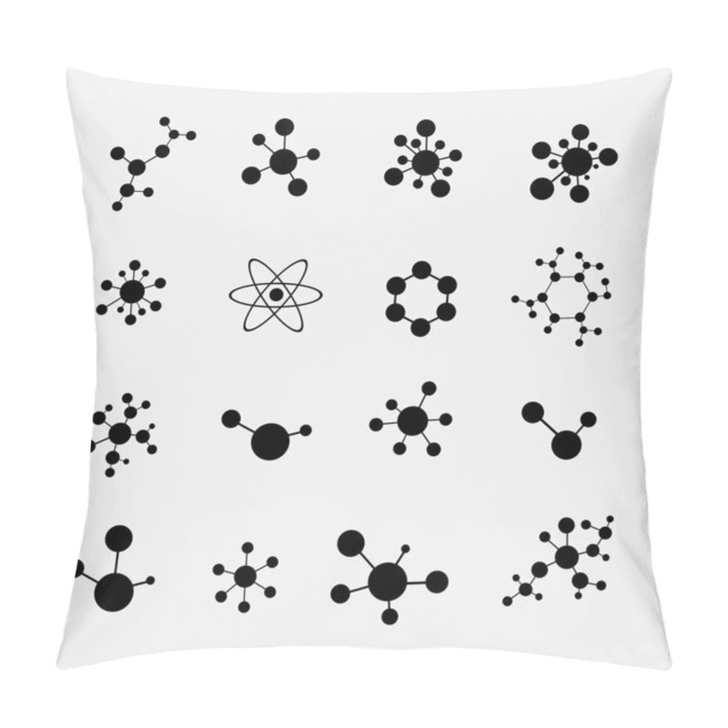 Personality  Molecule Icon Set Isolated On White Background Pillow Covers