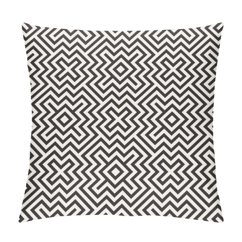 Personality  Vector Seamless Stripes Pattern. Modern Stylish Texture With Monochrome Trellis. Repeating Geometric Grid. Simple Lattice Graphic Design. Pillow Covers