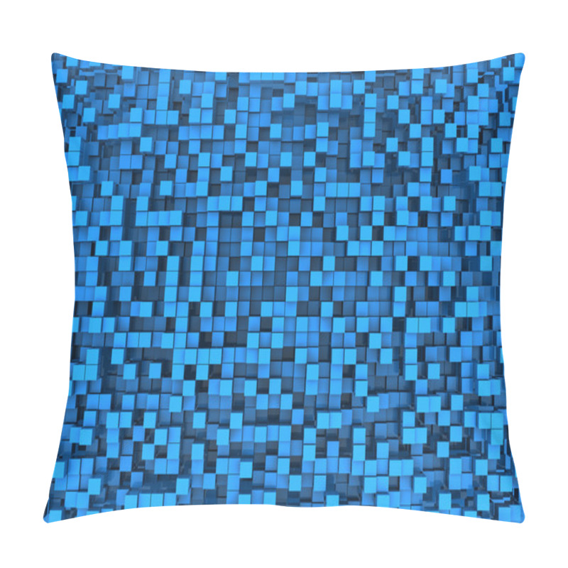 Personality  Illustration Of Blue Cubes Background Pillow Covers