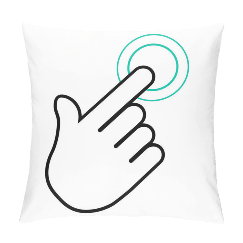 Personality  Finger Click, Hand Icon. Vector Symbol Isolated On White Background. Flat Object. Click Here. Go Forth Hither. Web Development. Computer Programs. Sign Emblem. Image Element. To Point Fingers. Button Pillow Covers