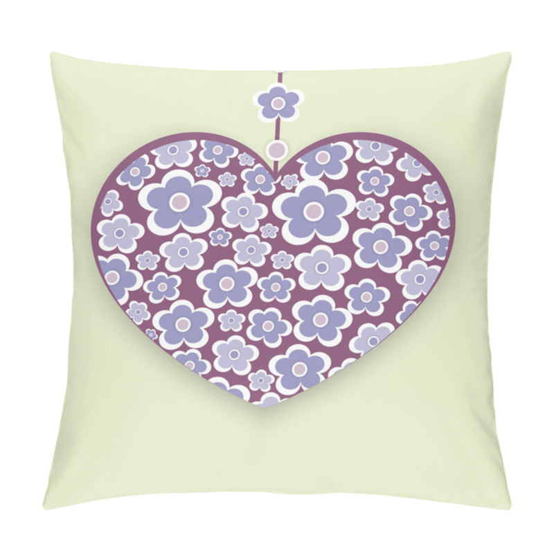 Personality  Vector Greeting Card With Floral Heart. Pillow Covers