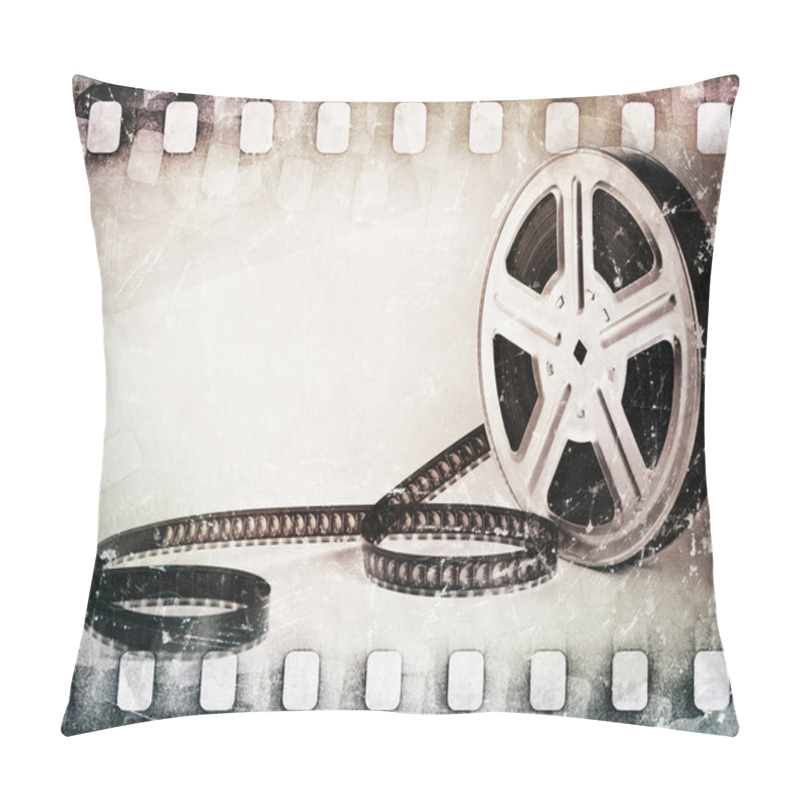 Personality  Grunge Scratched Dirty Film Strip, Film Reel Background Pillow Covers