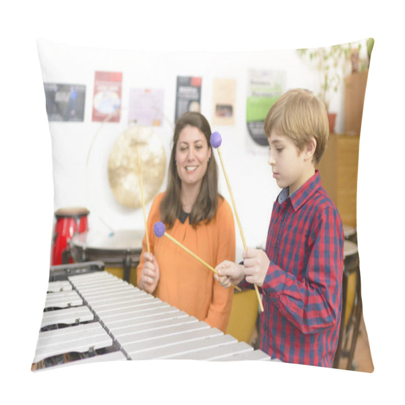 Personality  Kid Studying Percussion Instrument Pillow Covers