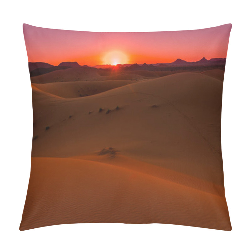 Personality  Sunset In The Dunes Of Erg Chebbi,  Morocco Pillow Covers