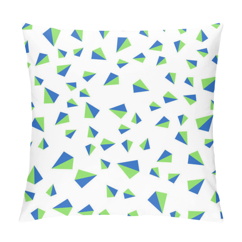 Personality  Light Blue, Green Vector Seamless, Isometric Backdrop With Lines, Triangles. Abstract Gradient Illustration With Triangles. Pattern For Design Of Fabric, Wallpapers. Pillow Covers