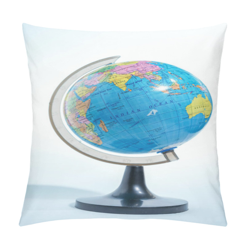 Personality  World Globe Isolated Against White Background Pillow Covers