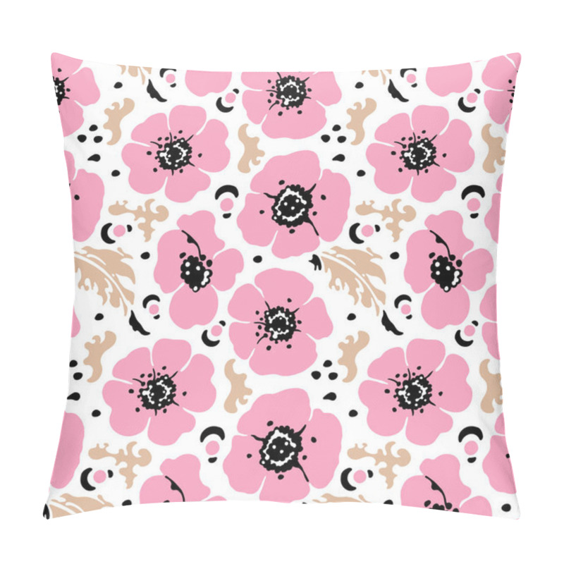 Personality  Pink Anemone. Seamless Pattern. Elegant Flowers, Perfect For Wedding Invitations, Valentine's Day Cards, And Romantic Designs. Vector Illustration. Pillow Covers