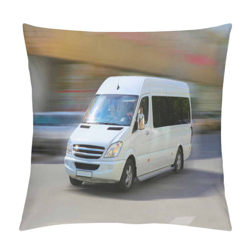 Personality  Minibus Goes On The City Street Pillow Covers