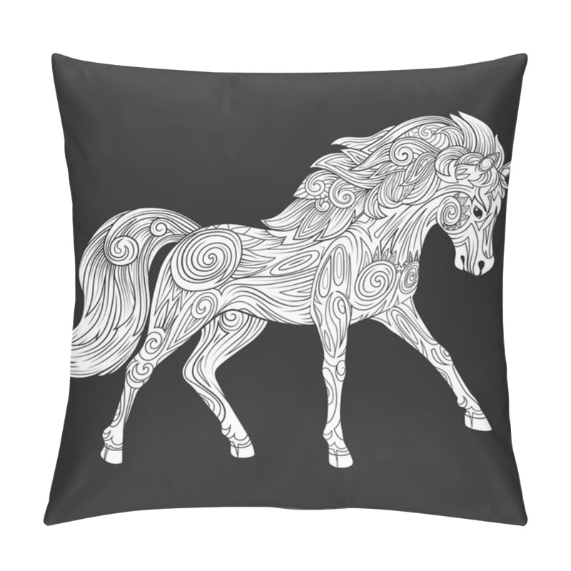 Personality  Horse Hand Drawn Ornament Vector Illustration Pillow Covers