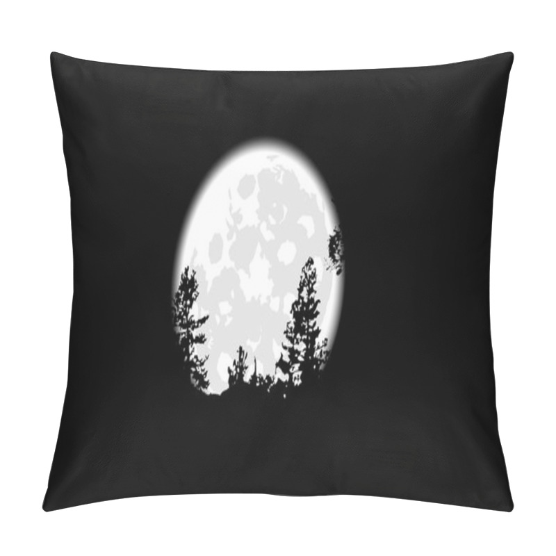 Personality  Silhouettes Of Trees On A Background Of The Full Moon Pillow Covers