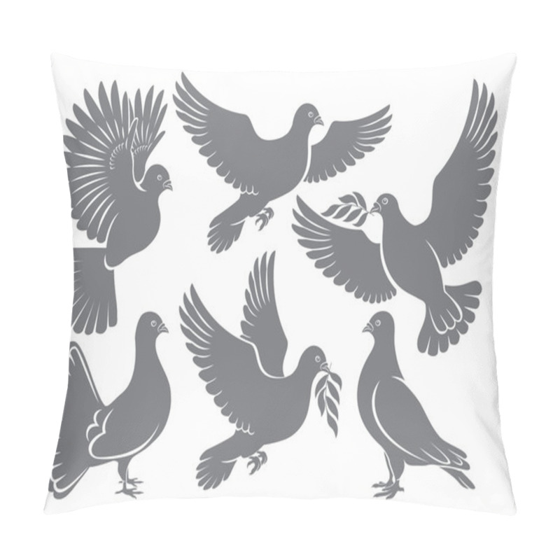 Personality  Flying Doves Silhouettes Pillow Covers