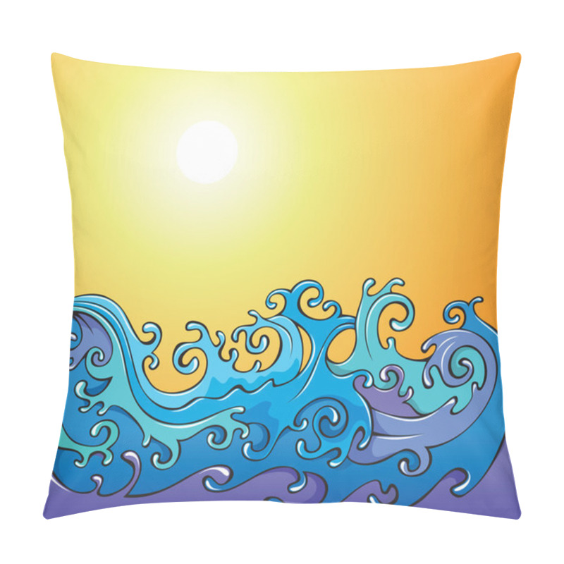 Personality  Sea Waves Background Pillow Covers