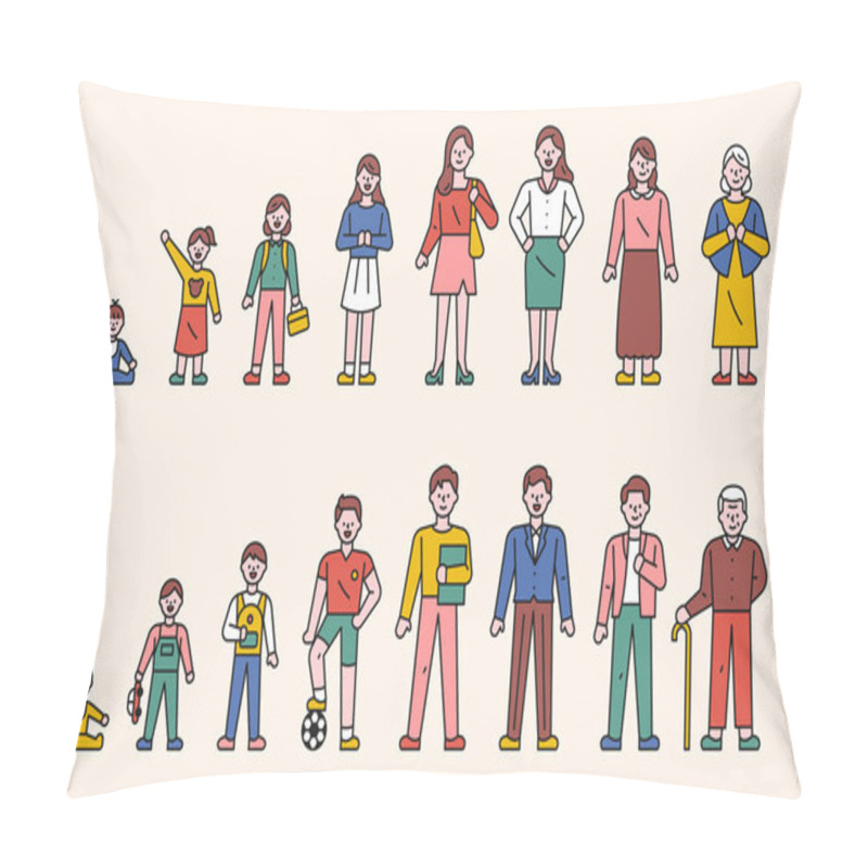 Personality  Background With Family, Persons Different Ages  Pillow Covers