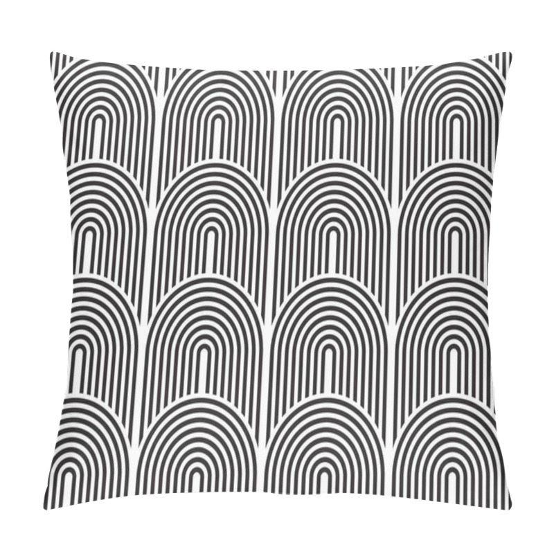 Personality  Vector Seamless Pattern. Modern Stylish Texture. Geometric Striped Ornament. Monochrome Linear Weaving. Pillow Covers