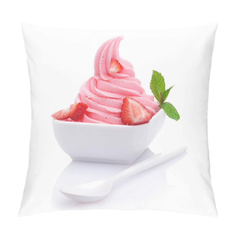 Personality  Frozen Strawberry Yogurt With With Fresh Fruits And Flavored Creamy Yoghurt Pillow Covers