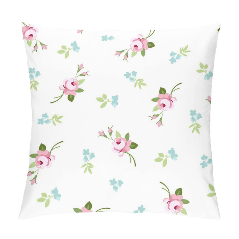 Personality  Seamless Floral Pattern With Little Flowers Pink Roses Pillow Covers