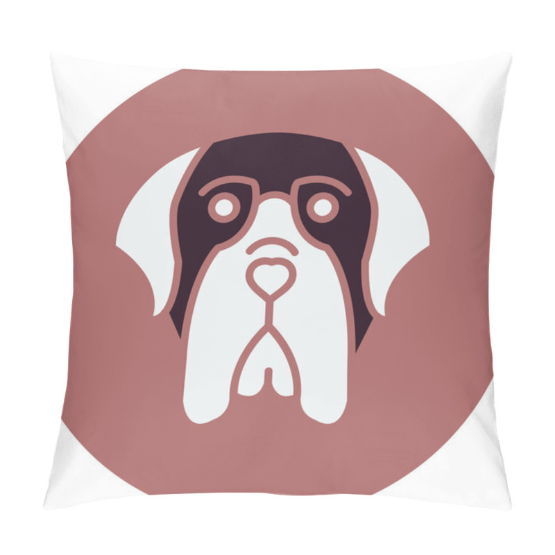 Personality  English Mastiff Dog Head Icon Vector Illustration Pillow Covers