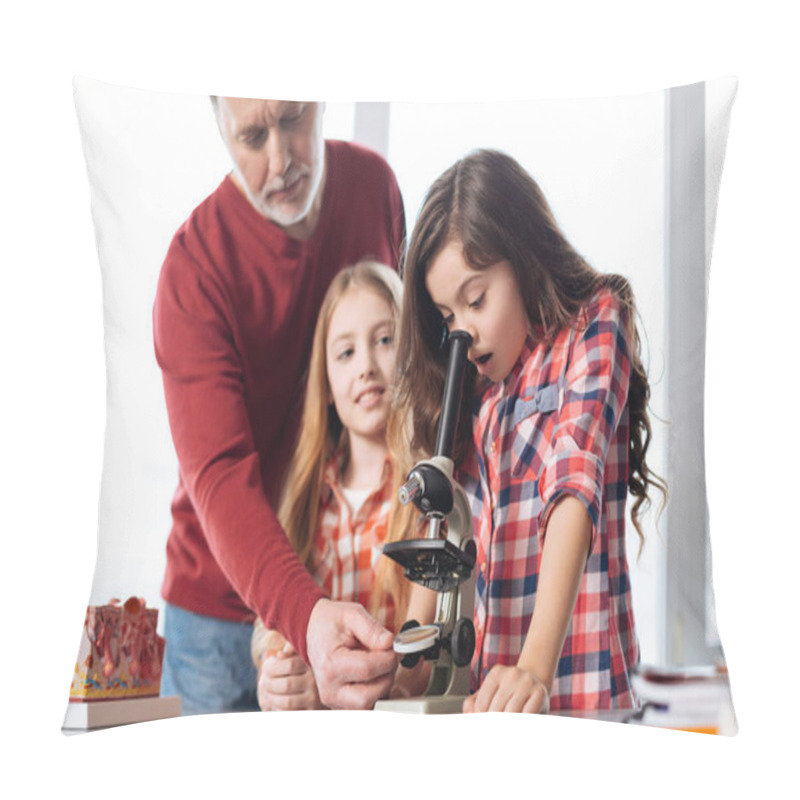 Personality  Curious Little Student Excited About What She Discovers Pillow Covers