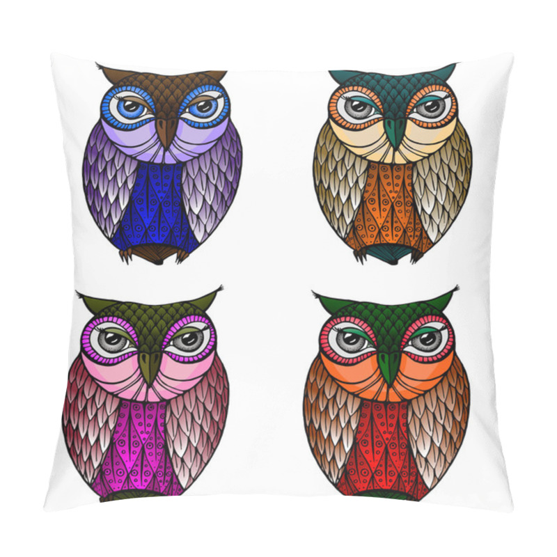 Personality  Owl - Illustration Pillow Covers