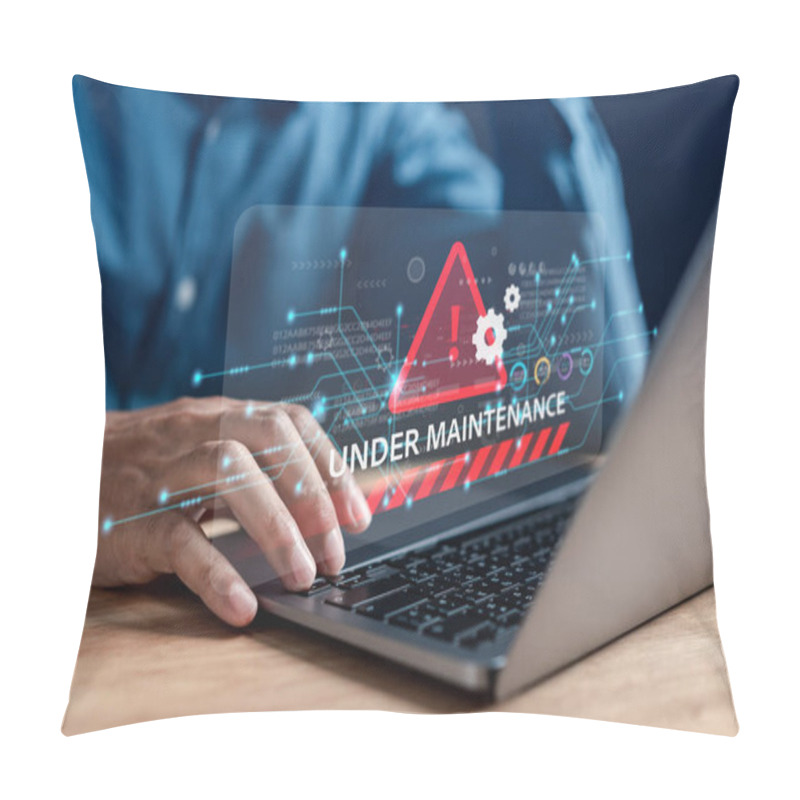 Personality  Programmer Update Software System With Under Maintenance System. Upgrade Version System. Business Technology Internet With Installing The Update For The Quality Better. Pillow Covers