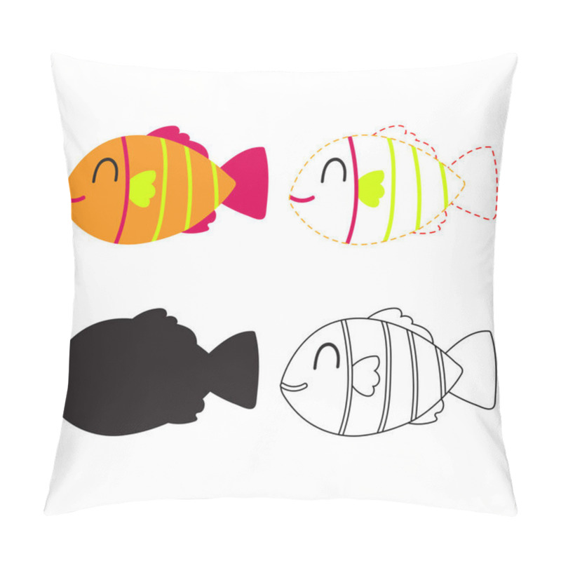 Personality  Fish Worksheet Vector Design, Fish Artwork Vector Design Pillow Covers