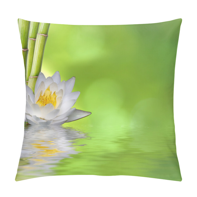 Personality  Orchid And Green Bamboo Background Pillow Covers