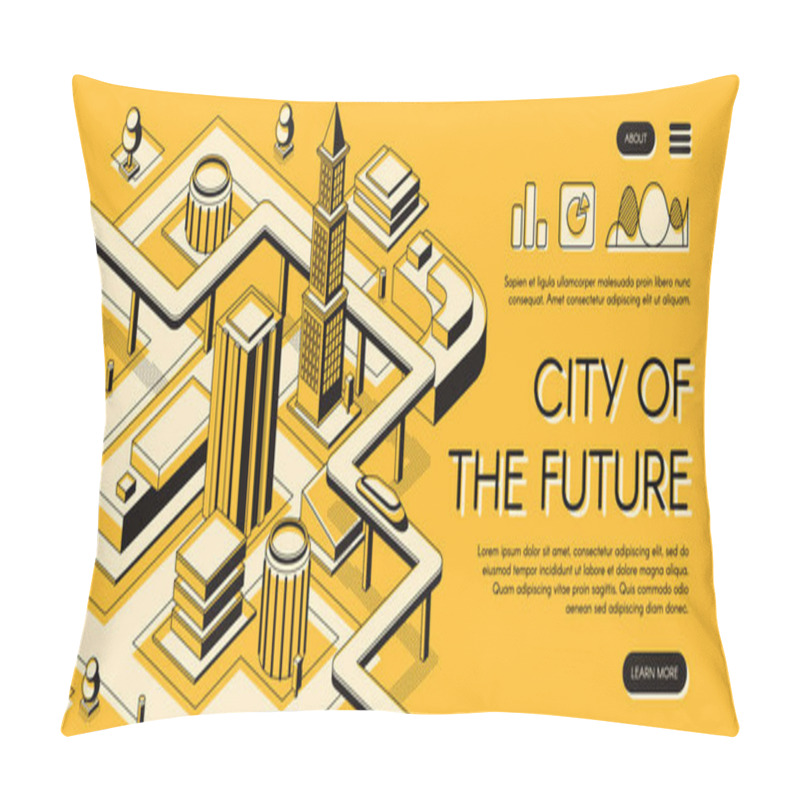 Personality  Future City Infrastructure Project Vector Web Page Pillow Covers