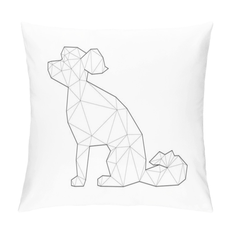 Personality  Low Poly Illustrations Of Dogs. Maltese Sitting On White Background. Pillow Covers