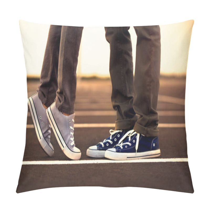 Personality  Meeting Of Legs Between Two Lovers Pillow Covers