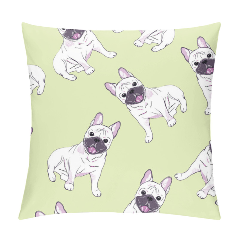 Personality  Bulldogs Seamless Pattern Pillow Covers