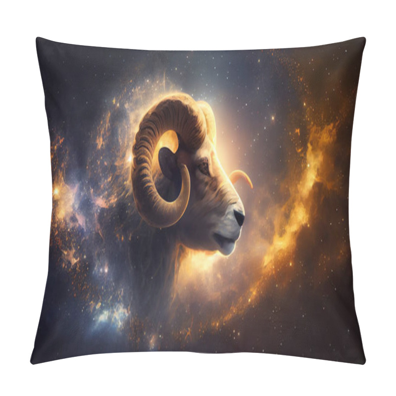 Personality  Mouflon Ram In Space. Elements Of This Image Are Furnished By NASA. High Quality Photo Pillow Covers