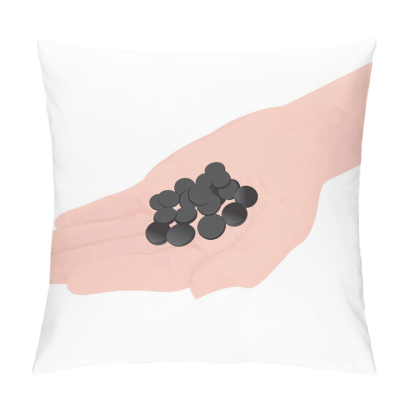 Personality  Charcoal Pills In A Hand Pillow Covers