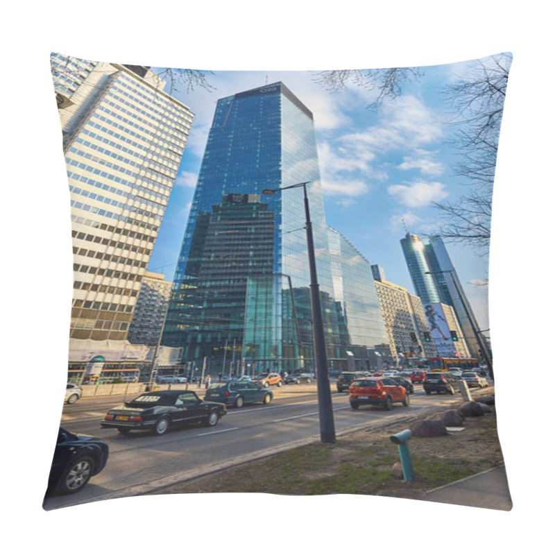 Personality  Warsaw, Poland - March 05, 2017: Q22 Is A Neomodern Office Building, Combines Elegance And Functionality, In The Most Prestigious Office Location In Warsaw. Pillow Covers