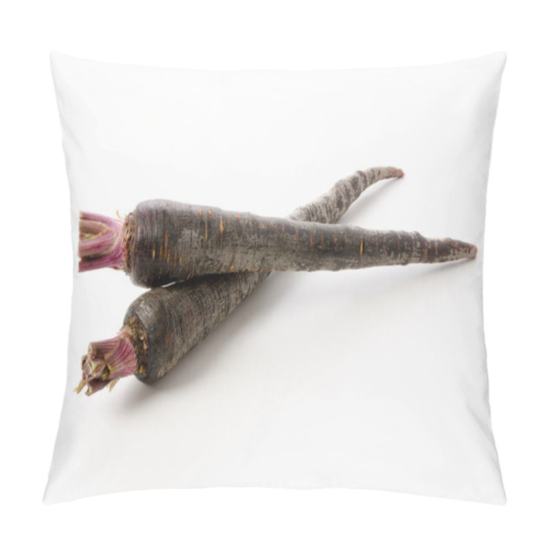 Personality  Black Carrot On White Background Pillow Covers