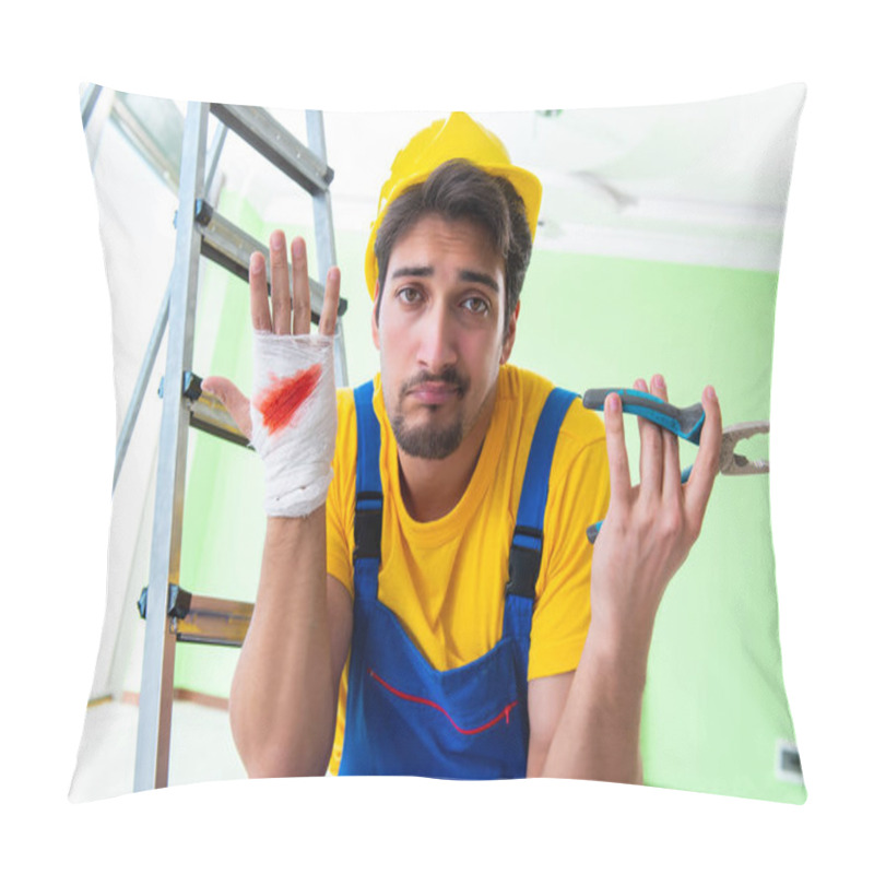 Personality  Injured Worker At The Work Site Pillow Covers