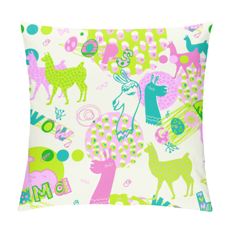 Personality  Seamless Pattern With Llama Pillow Covers