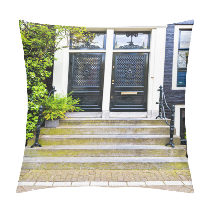 Personality  Painted Door In Amsterdam Pillow Covers