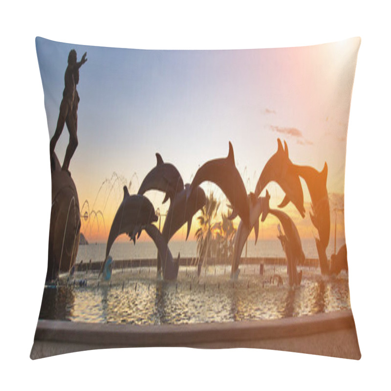 Personality  Mazatlan, Mexico-10 April, 2019: Famous Mazatlan Sea Promenade (El Malecon) With Ocean Lookouts And Scenic Landscapes Pillow Covers