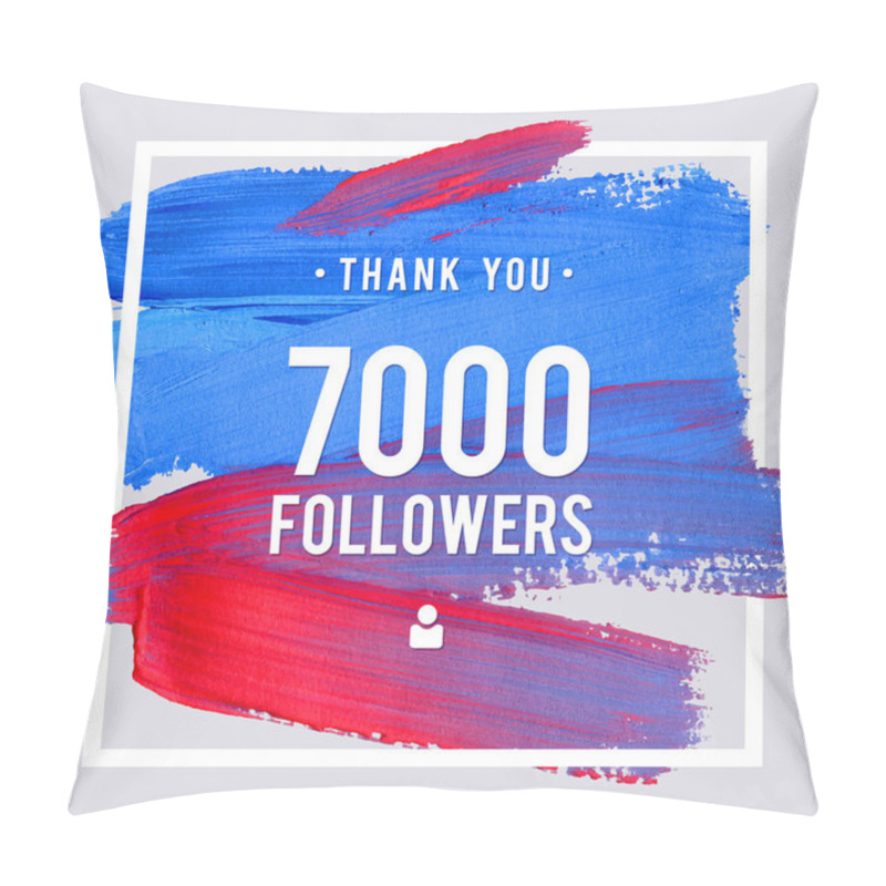 Personality  Vector Thanks Design Template For Network Friends And Followers. Thank You 7 K Followers Card. Image For Social Networks. Web User Celebrates Large Number Of Subscribers Or Followers Pillow Covers