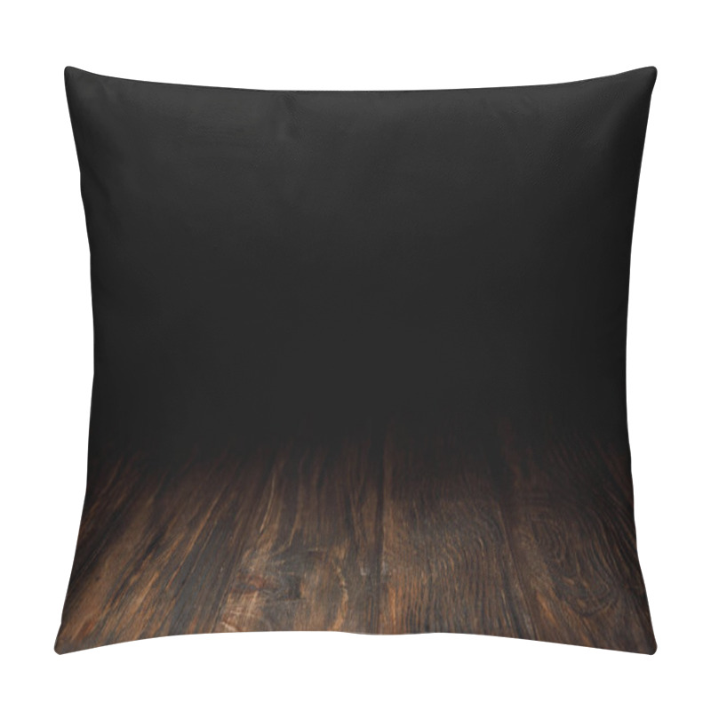 Personality  Dark Brown Striped Wooden Background On Black Pillow Covers