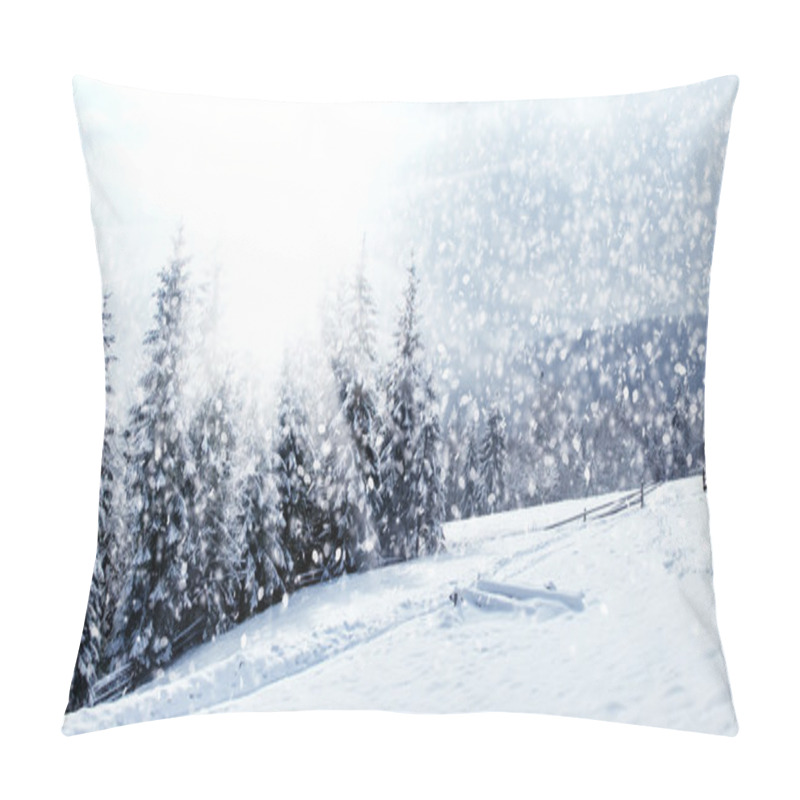 Personality  Beautiful Winter Landscape With Snow Covered Trees Pillow Covers